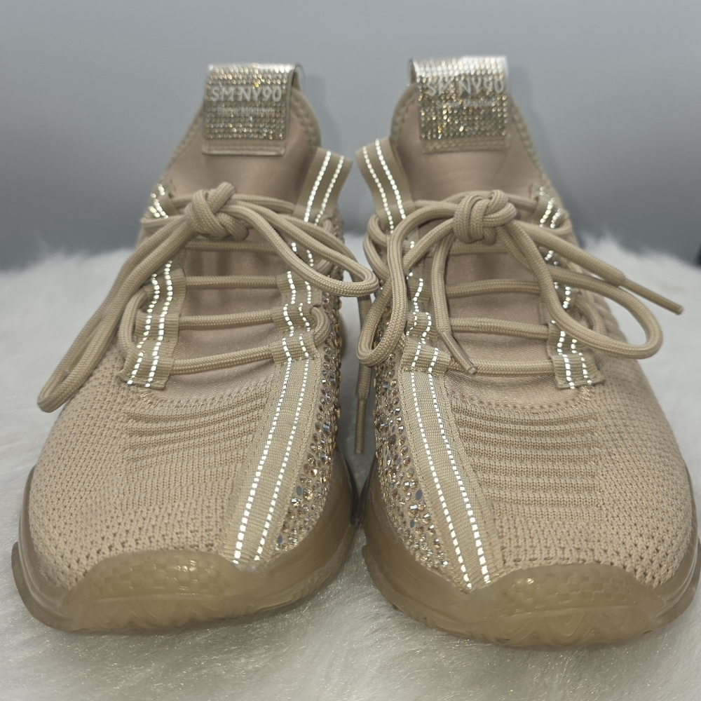 Steve Madden Maxima Rhinestone Mall Walking Shoe - Tan/Beige - Women's Size 9.5